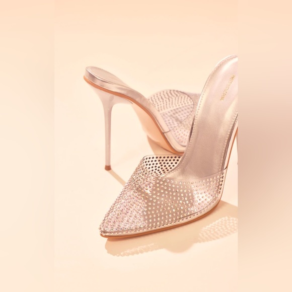 PLT Pretty Little Thing Diamond High Heel Mules - Picture 5 of 6